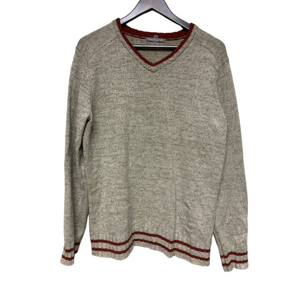 Smartwool Men's Sweater Tan V-Neck Varsity Merino Wool Blend Outdoor Medium - Picture 1 of 9